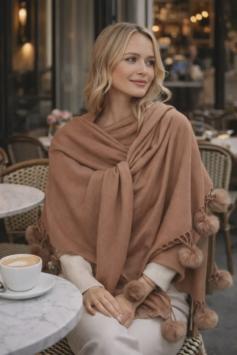 Pom Pom Scarf Shawl
