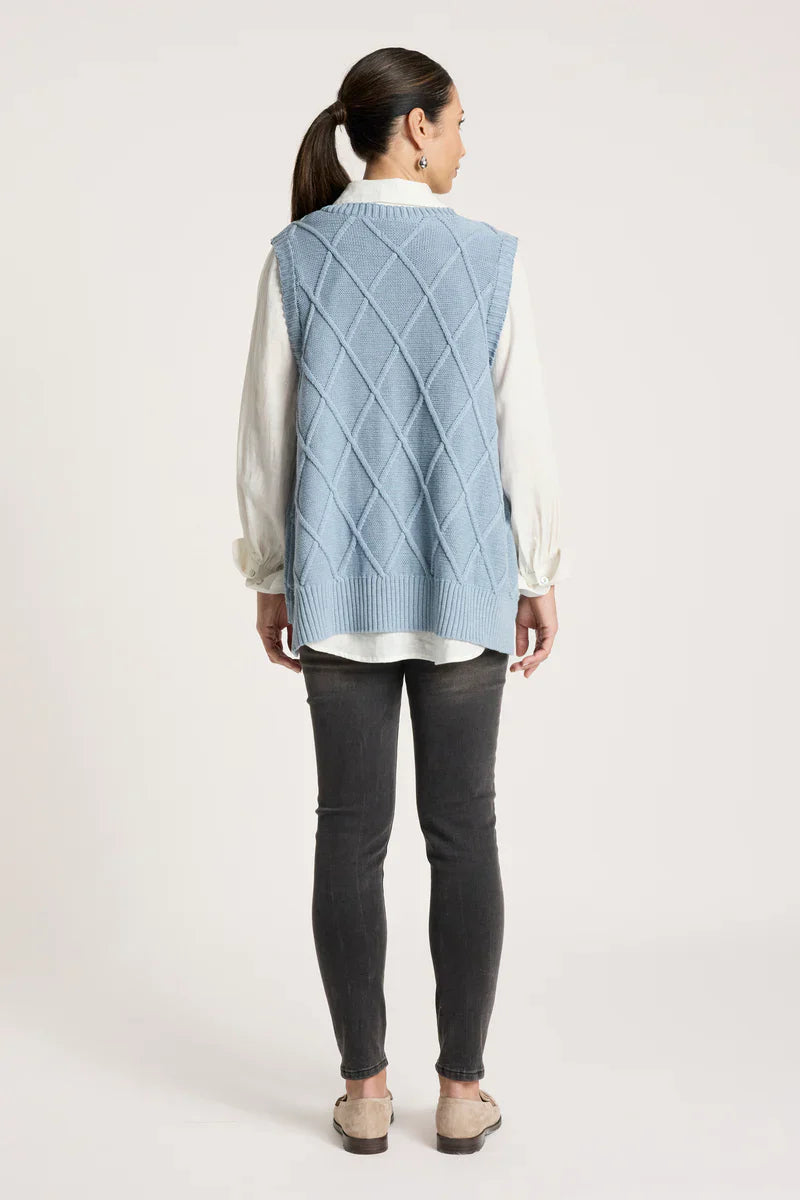 Liora Knit Vest / Lake