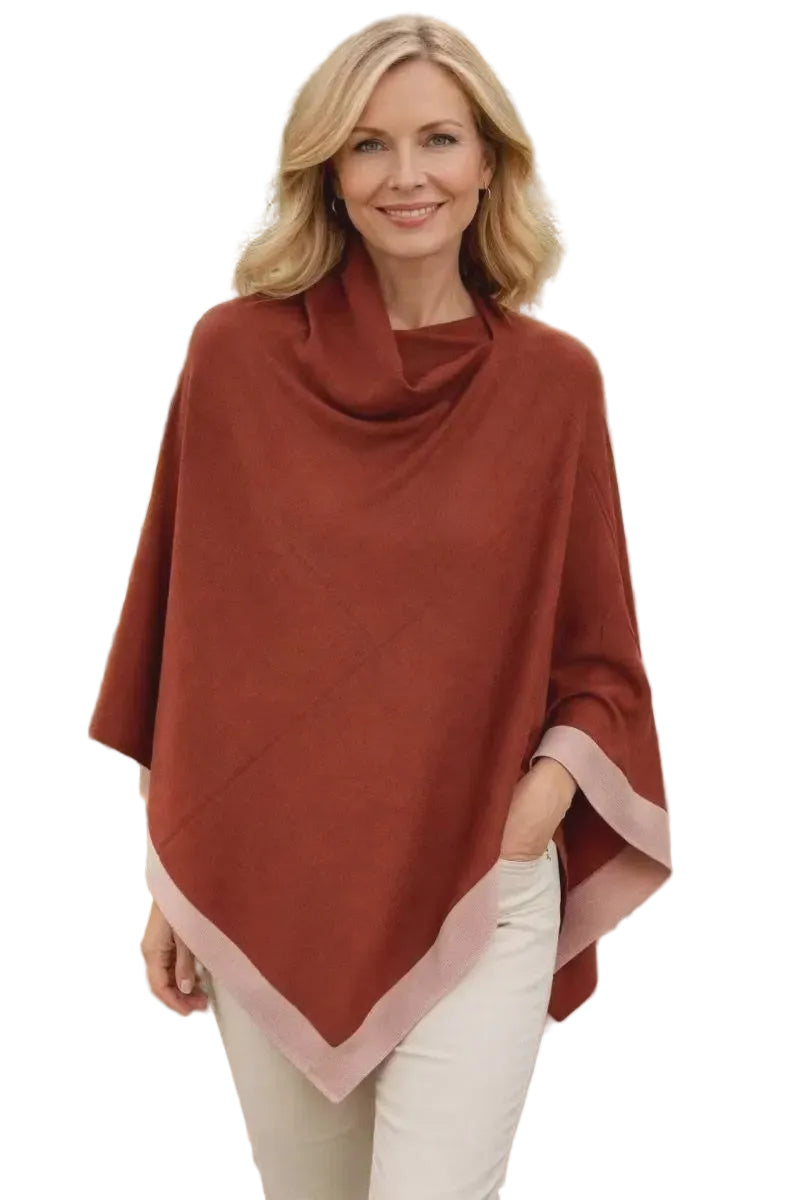 Light Weight Poncho Two Tone