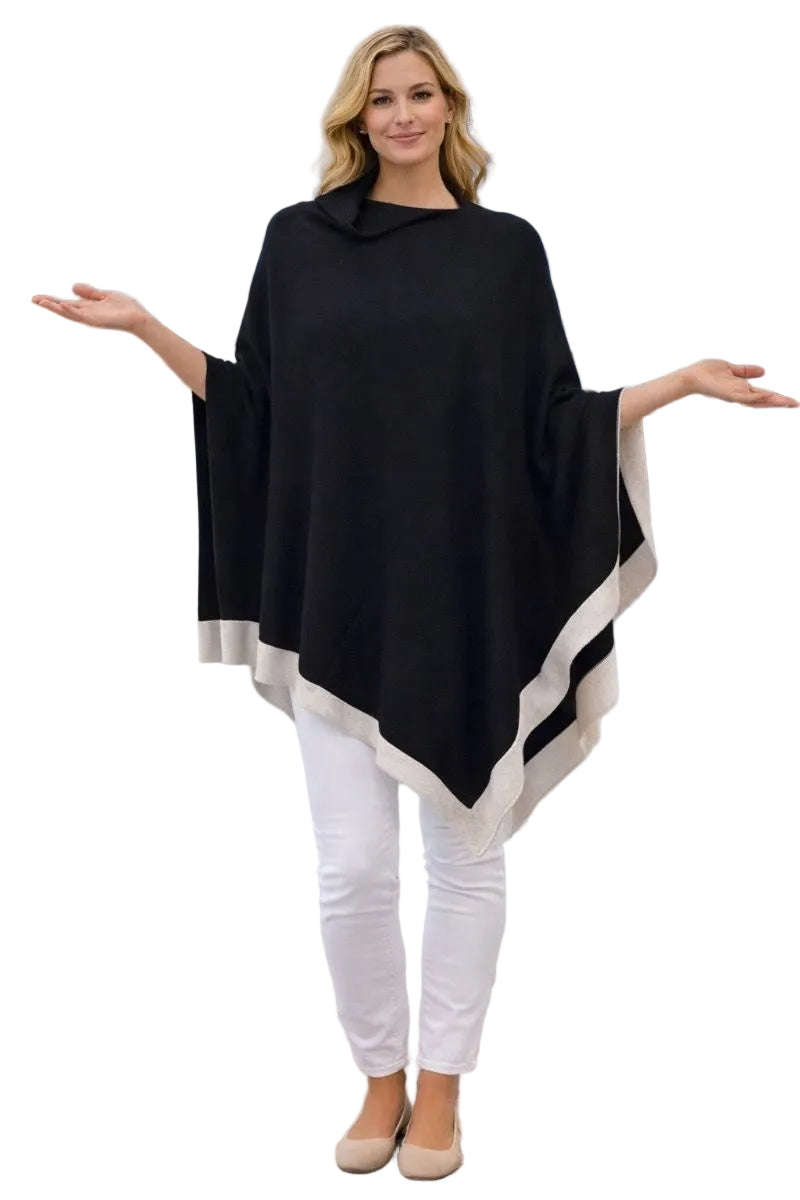 Light Weight Poncho Two Tone