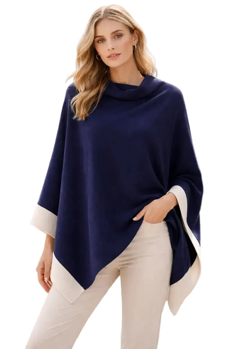 Light Weight Poncho Two Tone