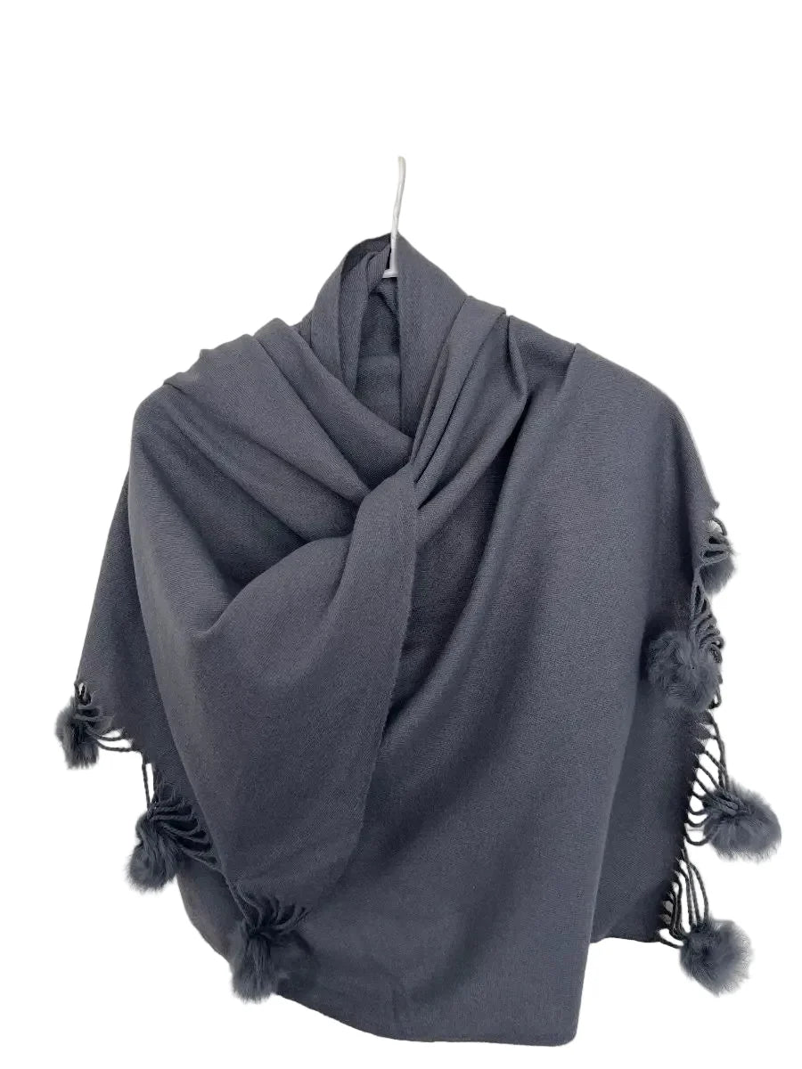Pom Pom Scarf Shawl