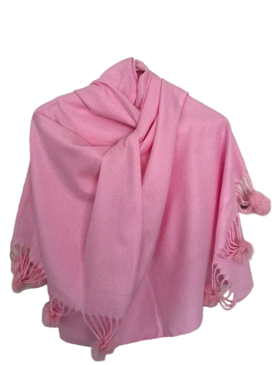 Pom Pom Scarf Shawl